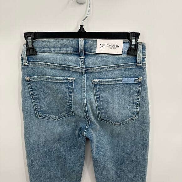7 FOR ALL MANKIND NWT The Super Skinny Denim Jean in Santana // 00 - Picture 8 of 13